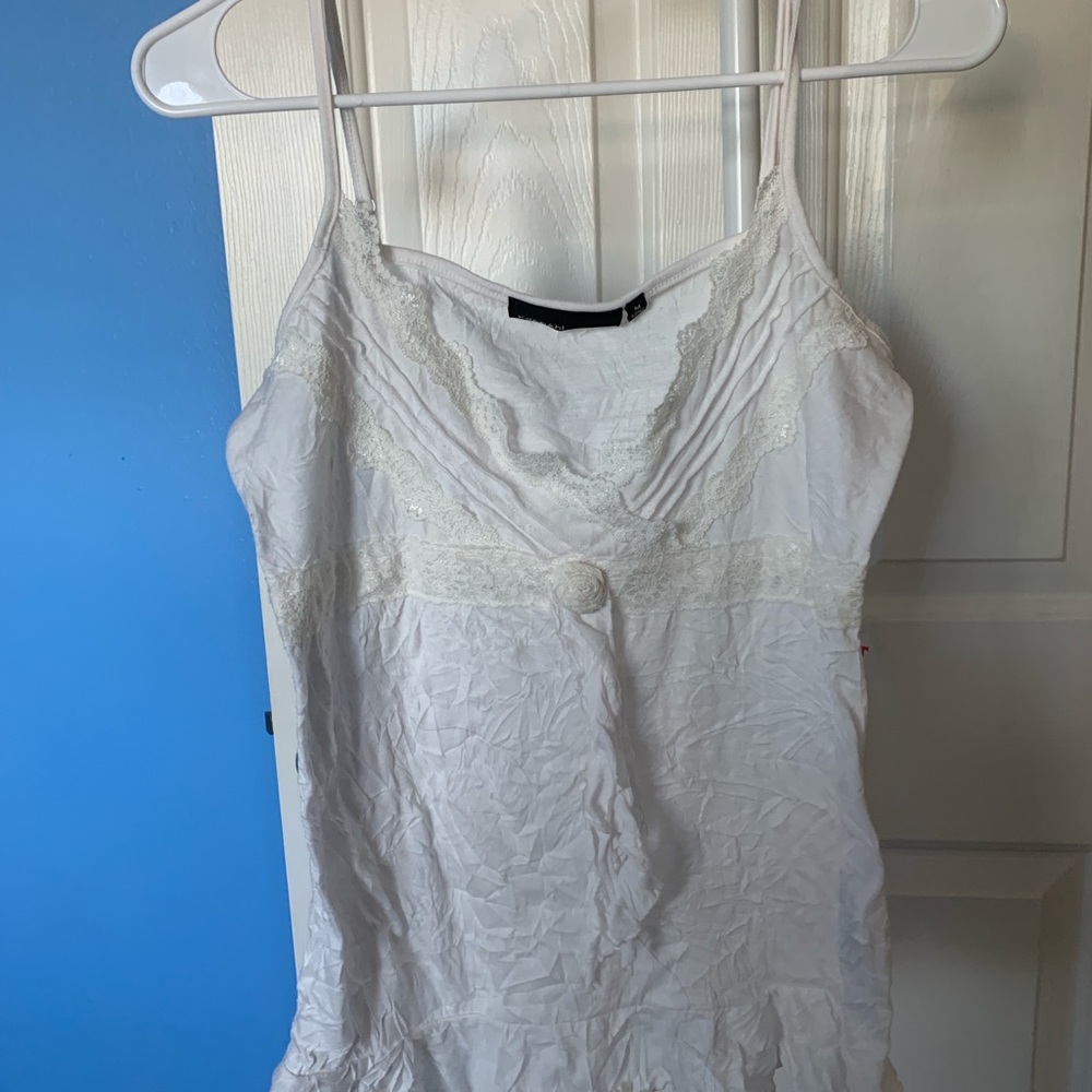 White Lace Trim Cami Top